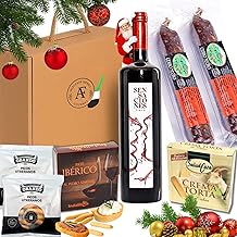 AF Gourmet Gift Basket with Sensaciones 75cl Wine, Assorted Iberians, Cream Cheese, Pedro Ximenez Pate and Artisan Picks - Christmas Basket, Gifts for Men