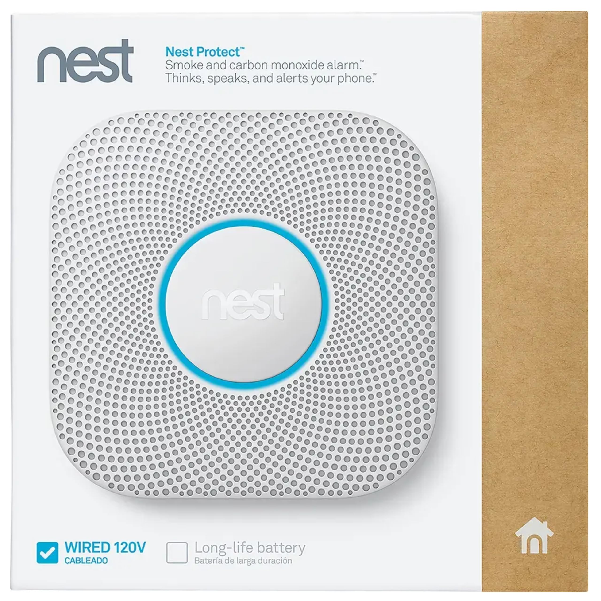 Google Nest Protect 2nd Generation Smart Smoke/Carbon Monoxide Wired Alarm, Hardwired Smoke and Carbon Monoxide Detector - Lifespan May Vary