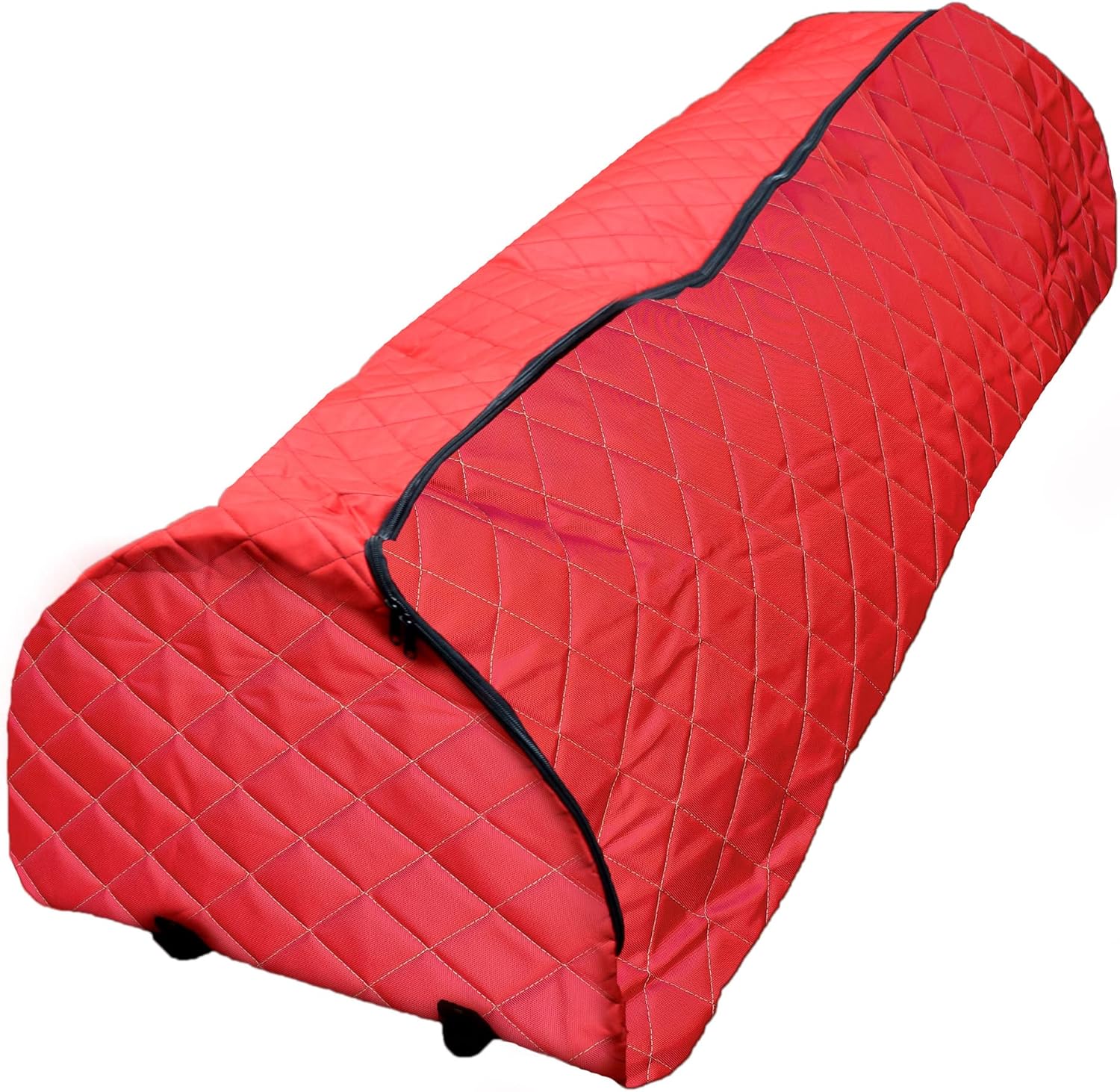 Red Quilted Rolling Christmas Tree Storage Bag for Trees Up to 12ft