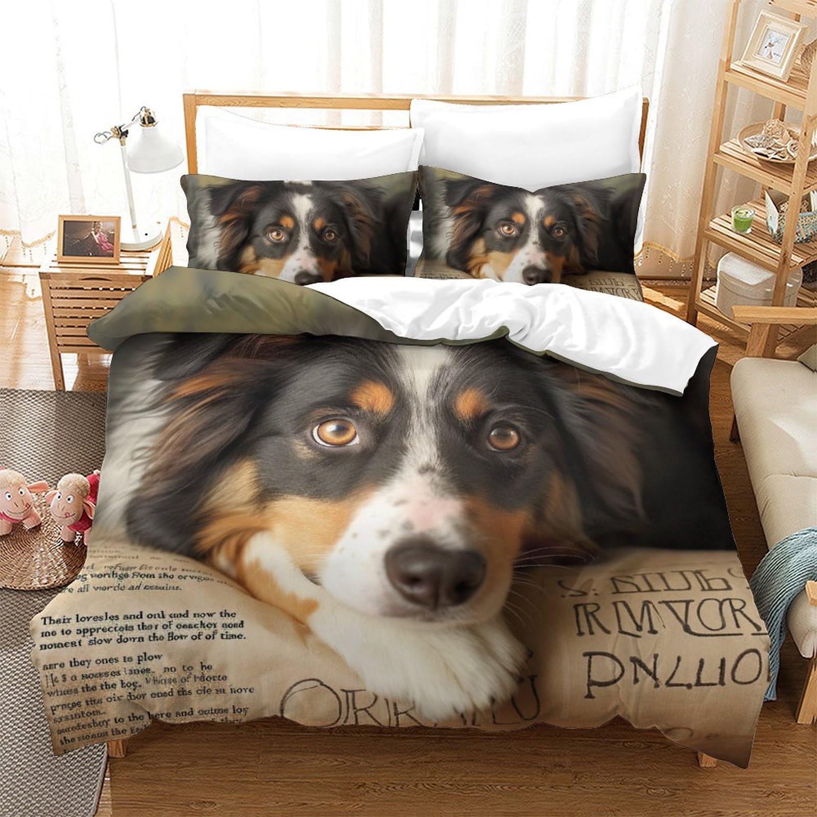 Parure de lit enfant et adolescent motif chien 3D SheepLe King