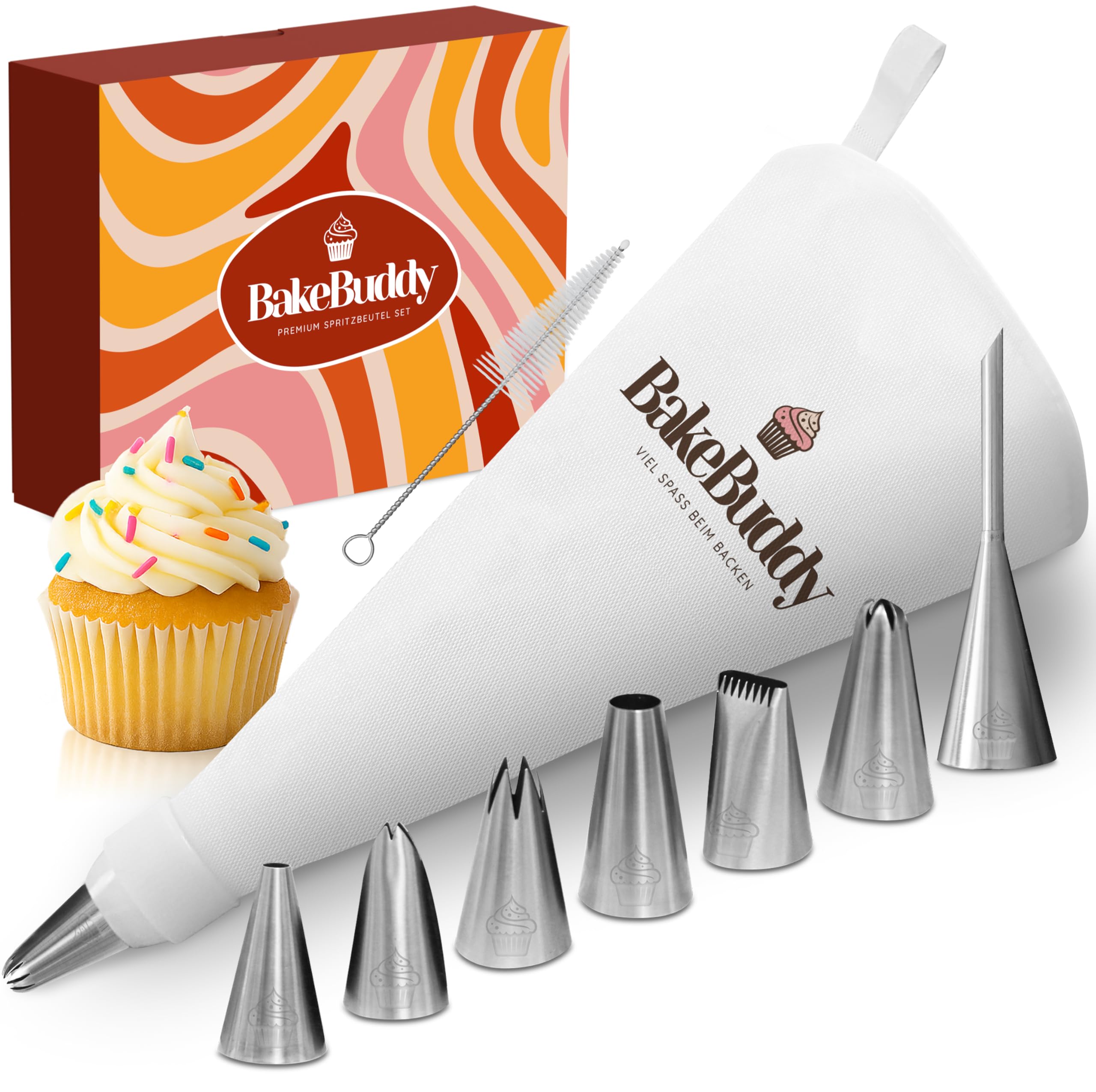 3 stuks professionele spuitzakset, 40/35/30 cm herbruikbare spuitzak, witte slagroomspuitzak van katoen, spuitzak voor cakes, taarten, keukenontwerp geschikt voor de vaatwasser, voor taarten, cakes