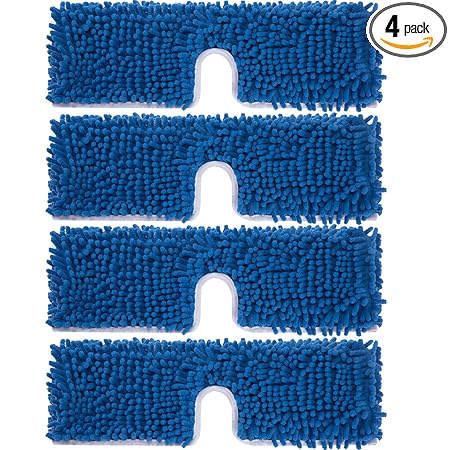 kCarpoly 4 Pack Thicken Mop Refills Compatible with O-Cedar Dual-Action Microfiber Flip Mop, Replacement Mop Heads for Dry/Wet Use, Machine Washable Double Sided All Surface Cleaning (4), Blue