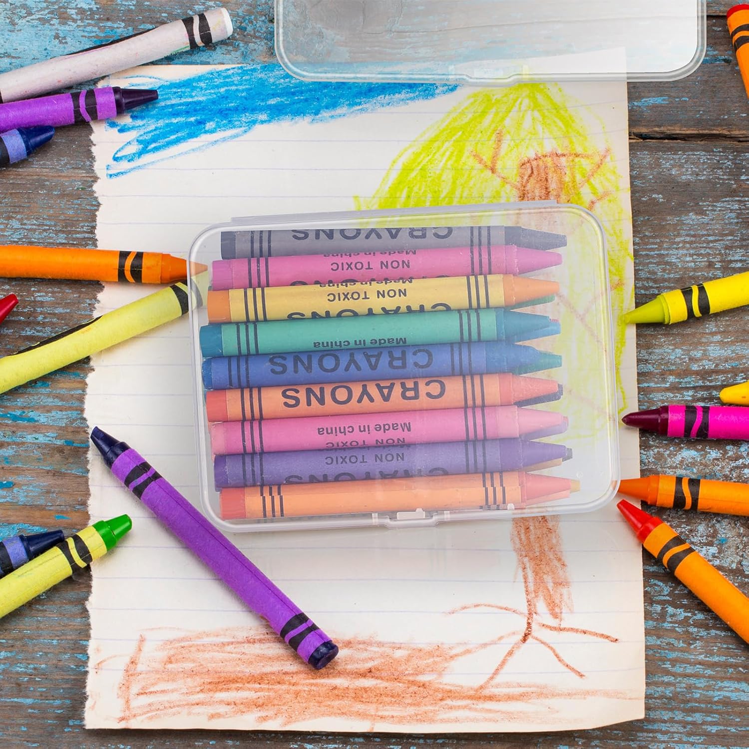 25 Pcs Plastic Crayon Box, Mini Plastic Storage Containers with Lid 4.5x3.4 Inches Clear Rectangle Box Small Storage Boxes for Crafts Jewelry Beads, Office Supplies (Clear)