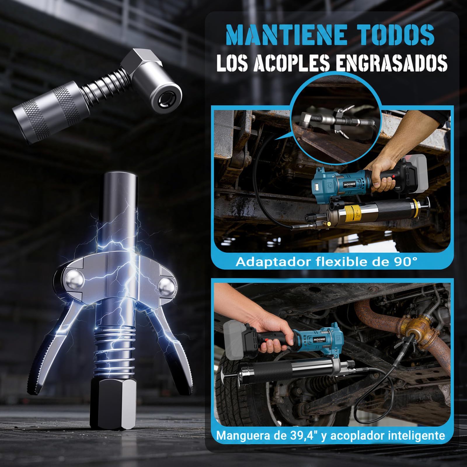Pistola engrasadora para batería Mak-ita de 18 V, alta eficiencia 9