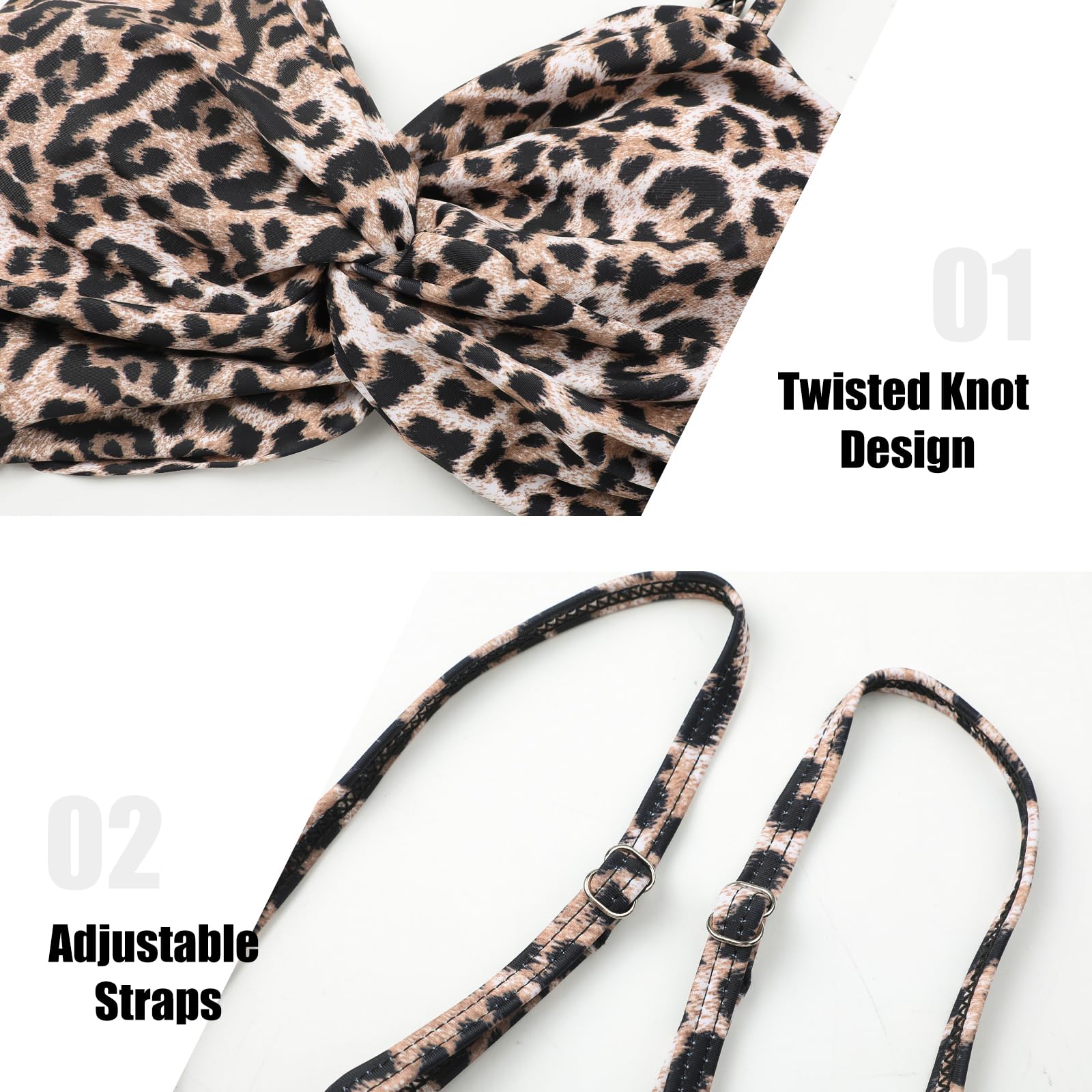 Adigaber Damen Bikini Oberteile Push up Padded Bademode Fliege Rücken Strand Badeanzug Swimsuits