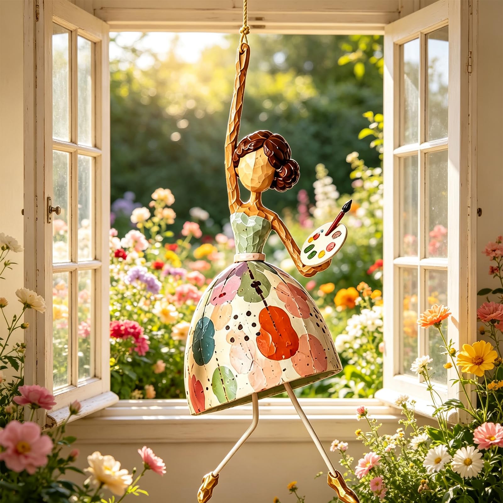 Whimsical Dancing Lady Hanging Ornament, Dancing Lady Figurine (#5)