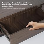 78-130" extensible TV Armoire de stand, console multimédia pour 75+" TV | Centre de divertissement moderne jusqu'à 120” TV, avec 3 Étagère ouverte pour le salon, chambre, noyer noir)