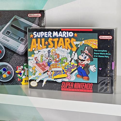 Miniatura 2 de MALKO Paquete de 10 protectores de videojuegos compatibles con SNES y N64 Game Box  Funda de plástico transparente