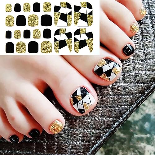 Vista 38 de 20 hojas de 440 calcomanías autoadhesivas de esmalte de uñas para mujeres y niñas, calcomanías de uñas degradadas con purpurina para uñas de gel