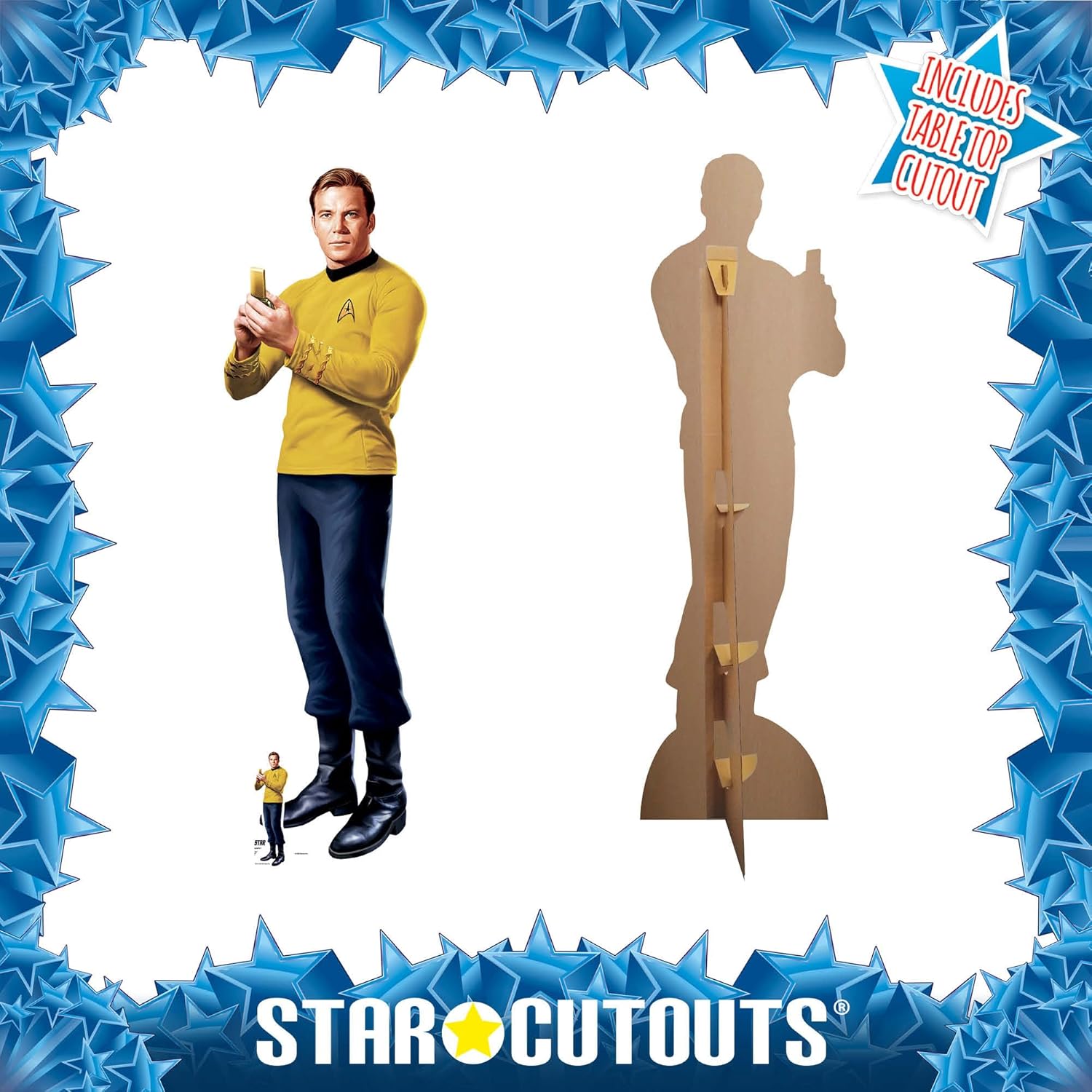 Star Cutouts SC4673 Captain Kirk Cardboard Cut Out Height 179cm - Ideal for Star Trek Theme, Parties, Birthdays, Collectors & Fans, Room Decorations & Events