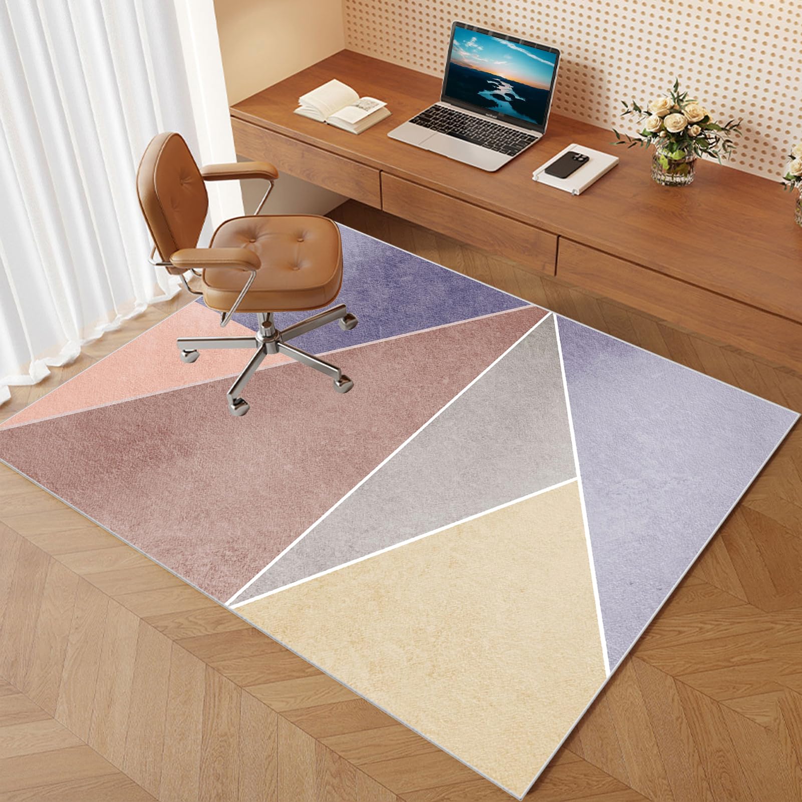 Xiaputcr Floor Mat for Office Chair Office Chair Mat for Hardwood Floor Non Slip Gaming Computer Chair Mat Multi-Purpose Floor Protectors for Rolling Chairs Carpet Protections Chair Mats 100 x 110 cm - Image 2