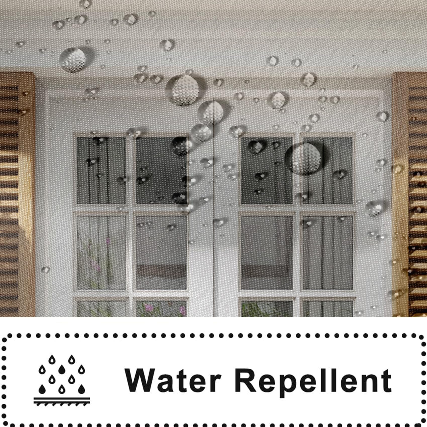 Extra Breit Duschvorhang Blühender Hauseingang 240x200 cm, Waschbar Duschvorhänge Ländliche Gartenszene, Wasserabweisend Polyester Stoff mit Haken, Dekor Badezimmervorhang für Badewanne Dusche 7Pf38