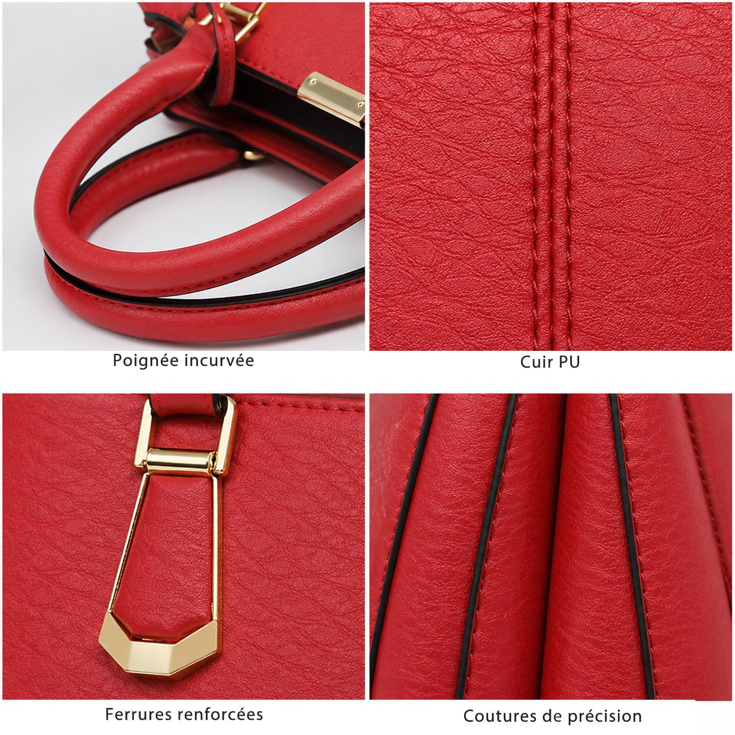 Pahajim Sac à Main Femme en Cuir PU Cabas Bandoulière Fourre-Tout Grande Porté Épaule pour Travail Voyage Shopping