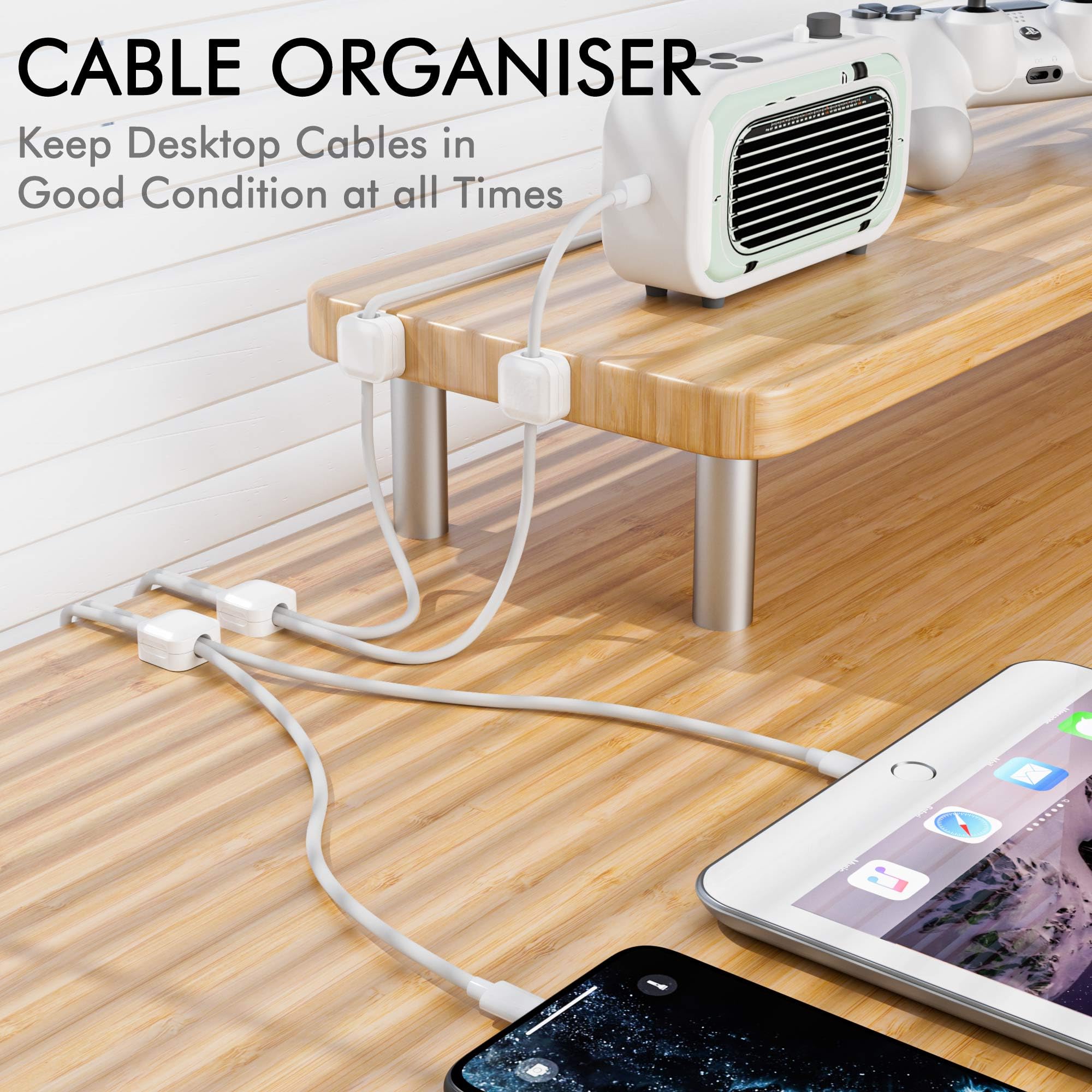 8 uchwyty na kable na biurko, organizer na kable z klejem akrylowym o wysokiej lepkości, nie odpada łatwo, klipsy do kabli biurkowych, kabel sieciowy, HDMI, kabel do ładowania (8 sztuki)