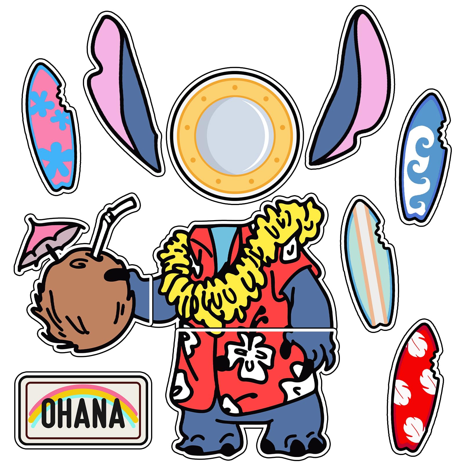 11Pcs Cruise Door Decorations Magnetic, Cute Large Nautical Cruise Door Magnets Decorations Reusable Refrigerator Magnets for Cruise Ship Door Decorations