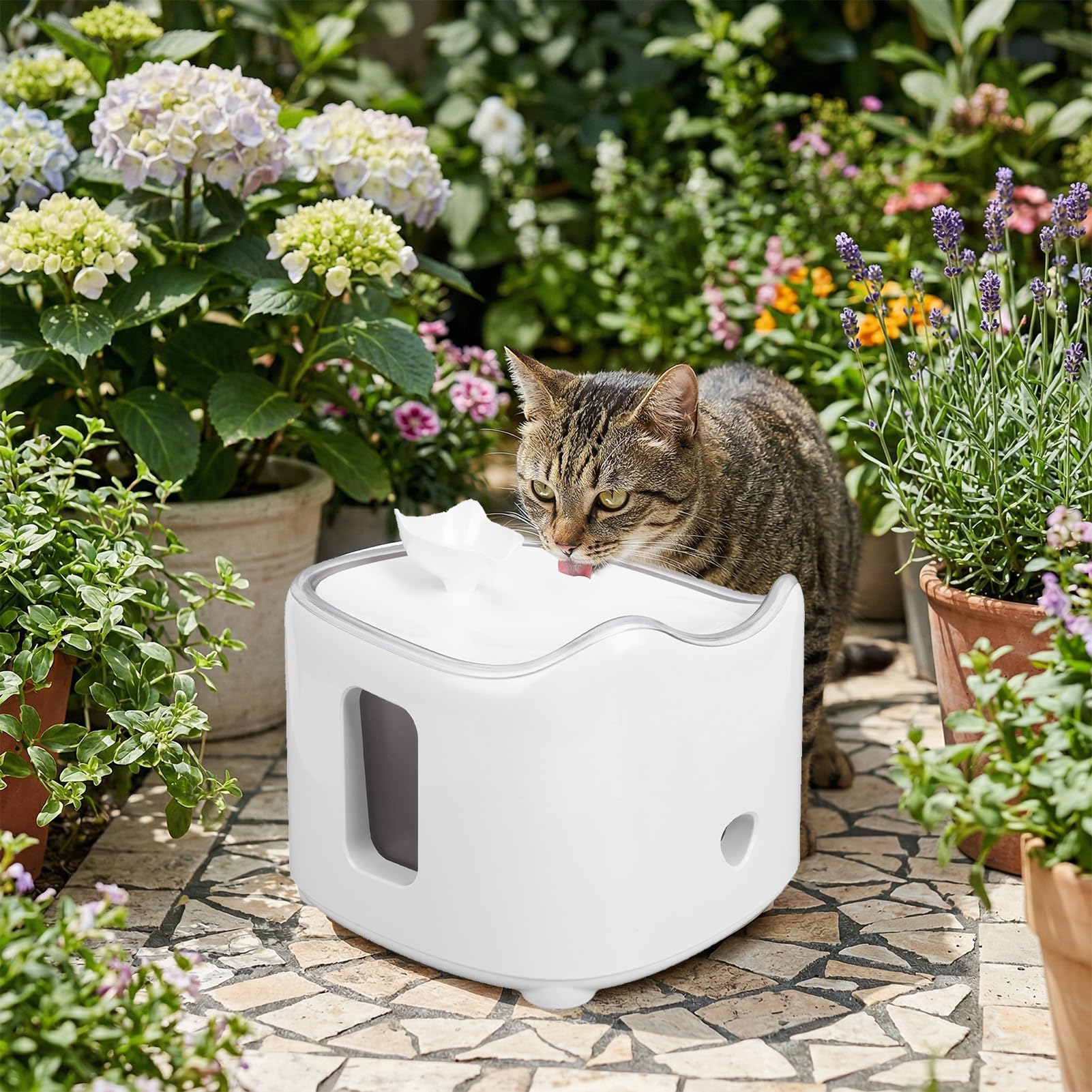 Fontana Solare per Animali Domestici, Abbeveratoio Automatico con Pannello in Silicio Monocristallino, for Giardino e Uso Esterno