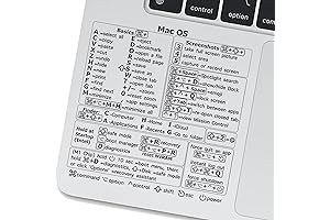 (Pack of 5) Mac OS Keyboard Shortcuts Sticker Decal