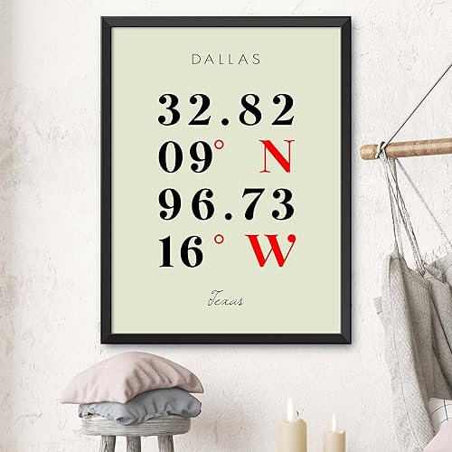 Miniatura 3 de Mapa de Dallas, Texas, Coordenadas Multilíneas de Colores (12x16)