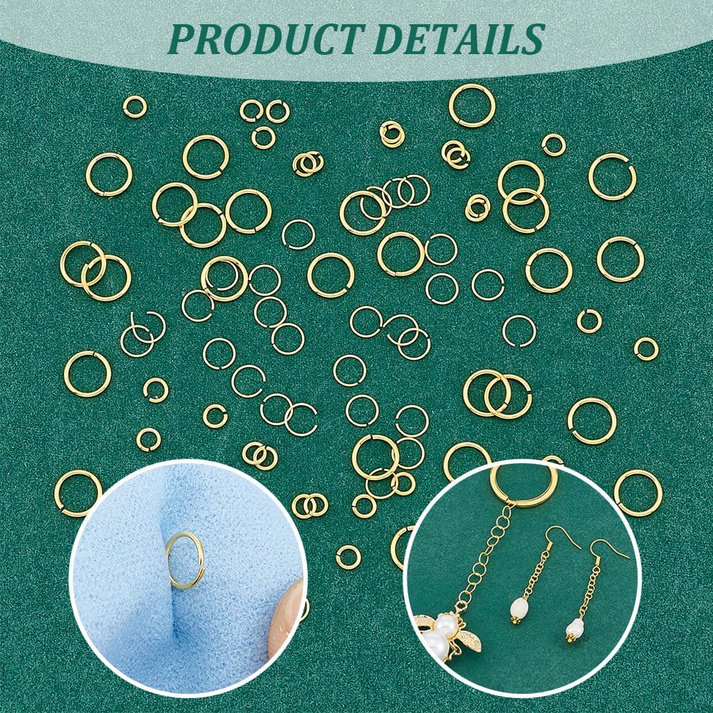 UNICRAFTALE 90Pcs 3 Sizes 18K Gold Plated Round Ring 925 Sterling Silver Open Jump Rings Connectors Diameter 3/4/6mm Metal O Rings Keychain Ring for DIY Necklace Bracelet Making Jewelry Repair