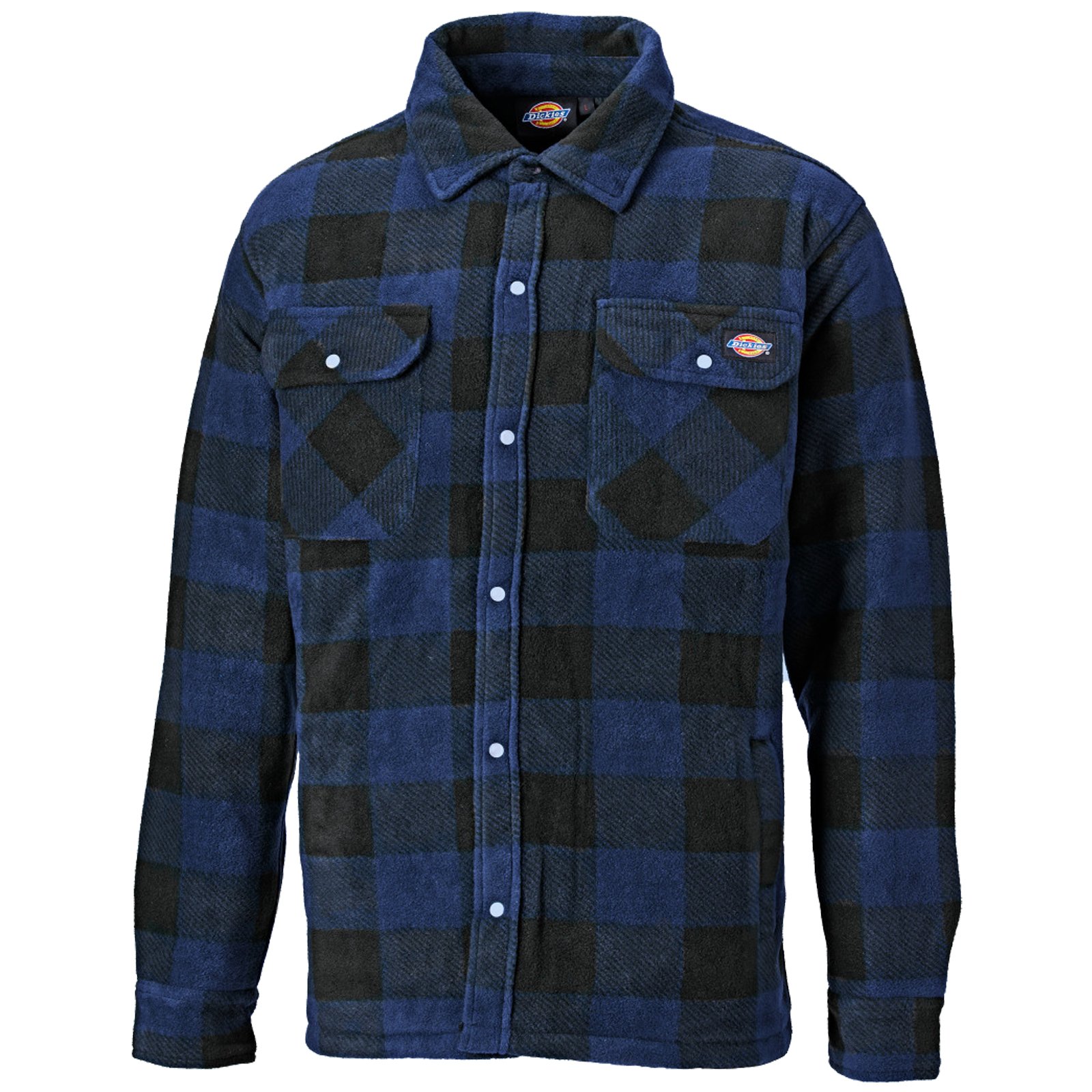 Dickies Mens Portland Long Sleeve Polar Fleece Padded Shirt - Blue - Size 2XL