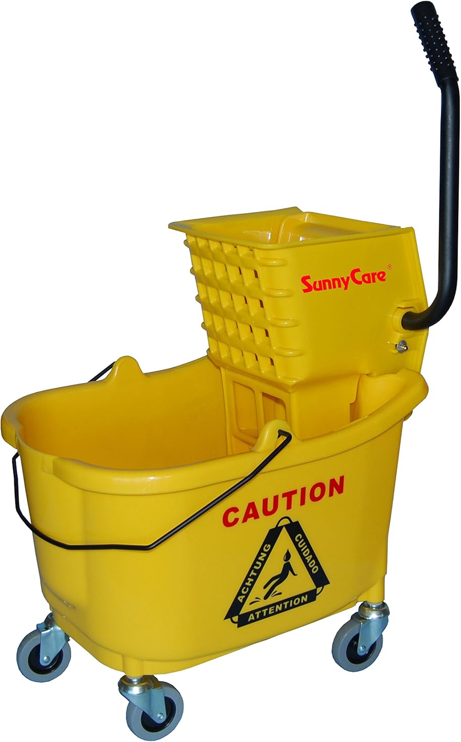 SunnyCare® 36qt Mop Bucket with Wringer: Side Press -Plastic -Yellow -New