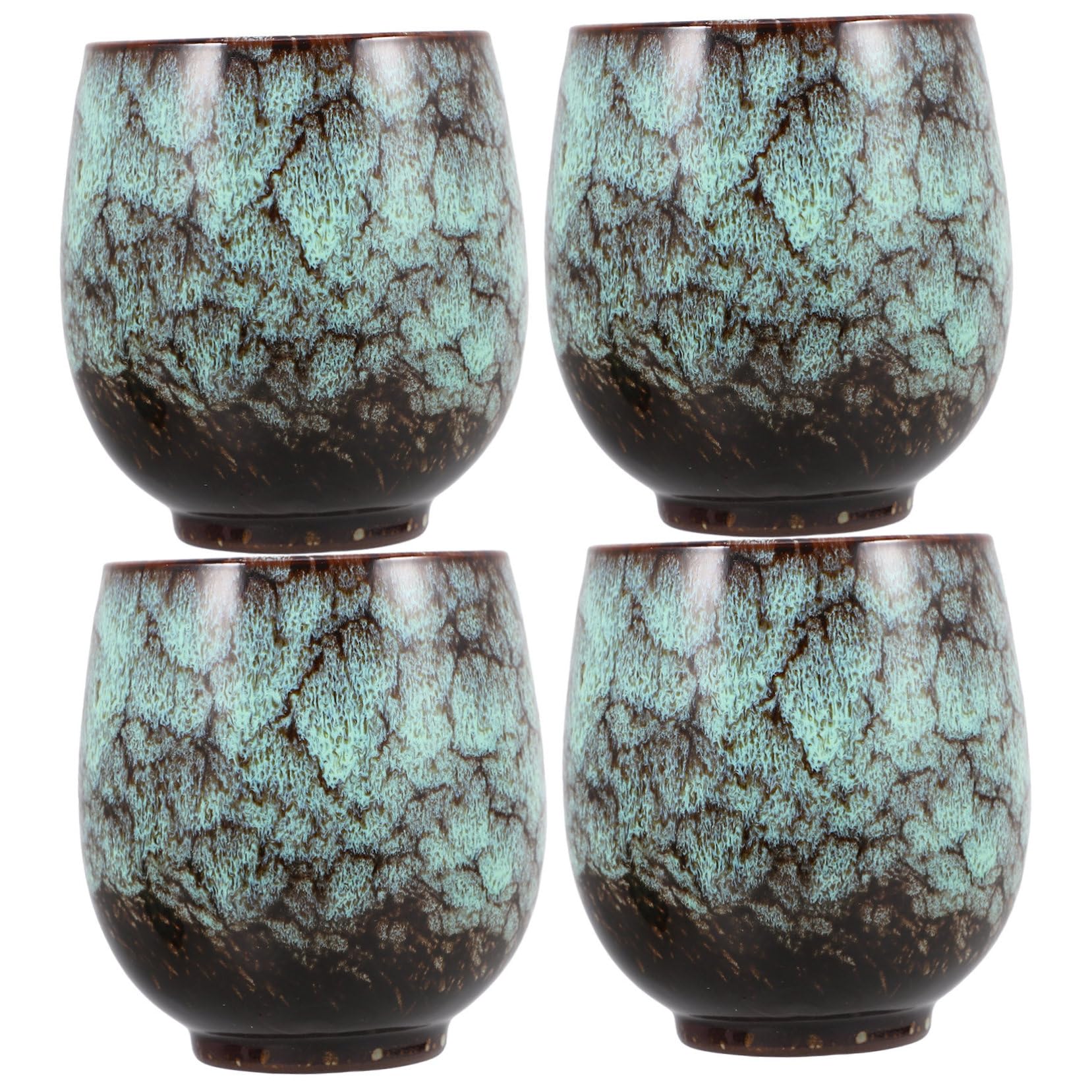OUNONA Céramique Tasses à Thé, Style Classique et Léger, Lot de 4