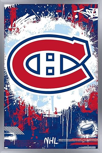 Vista 9 de Trends International NHL Montreal Canadiens - Póster de pared Maximalist Logo 23, 22.4 pulgadas de largo x 14.7 pulgadas, versión enmarcada