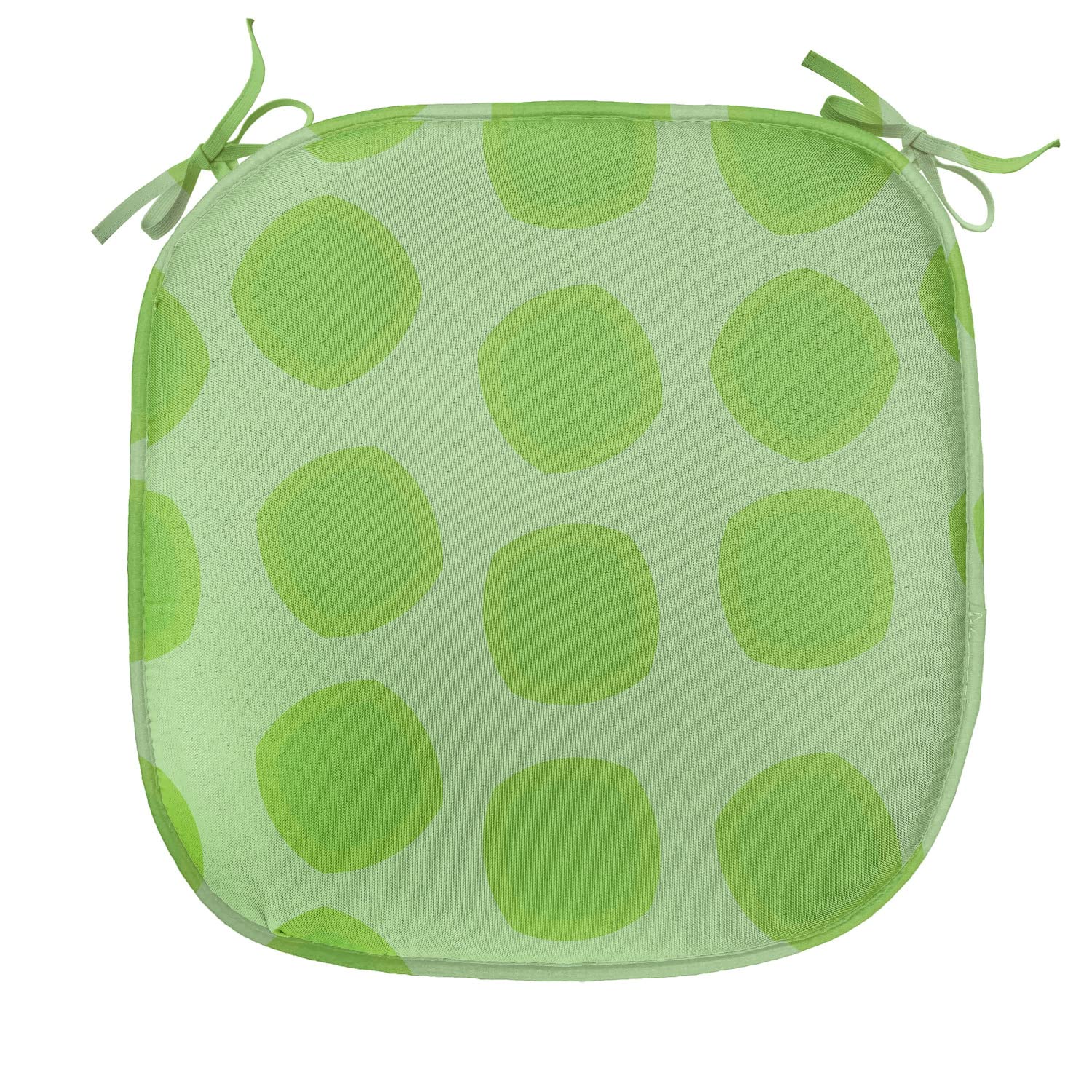 Ambesonne Lime Green Chair Seating Cushion Set of 8, Simplistic Formless Geometric Shapes in Different Shades Theme, Anti-Slip Seat Padding for Kitchen & Patio, 16