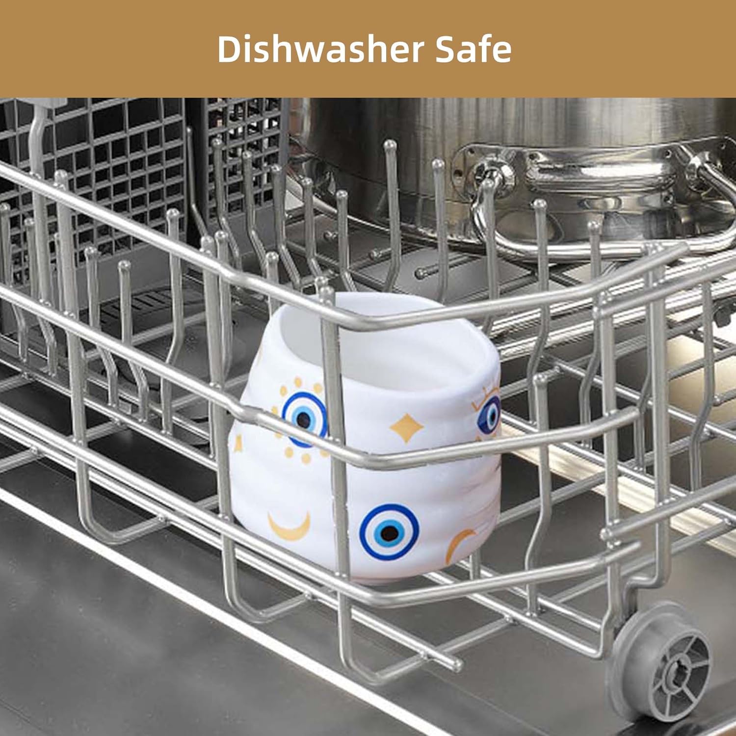 4pcs Japanese Tea Cup Set – 160ml 5.4OZ Lucky Blue Evil Eye Cup, Small Handless Espresso Cups, Cute Turkish Coffee Mugs for Valentine (Evil Eye) - Image 9