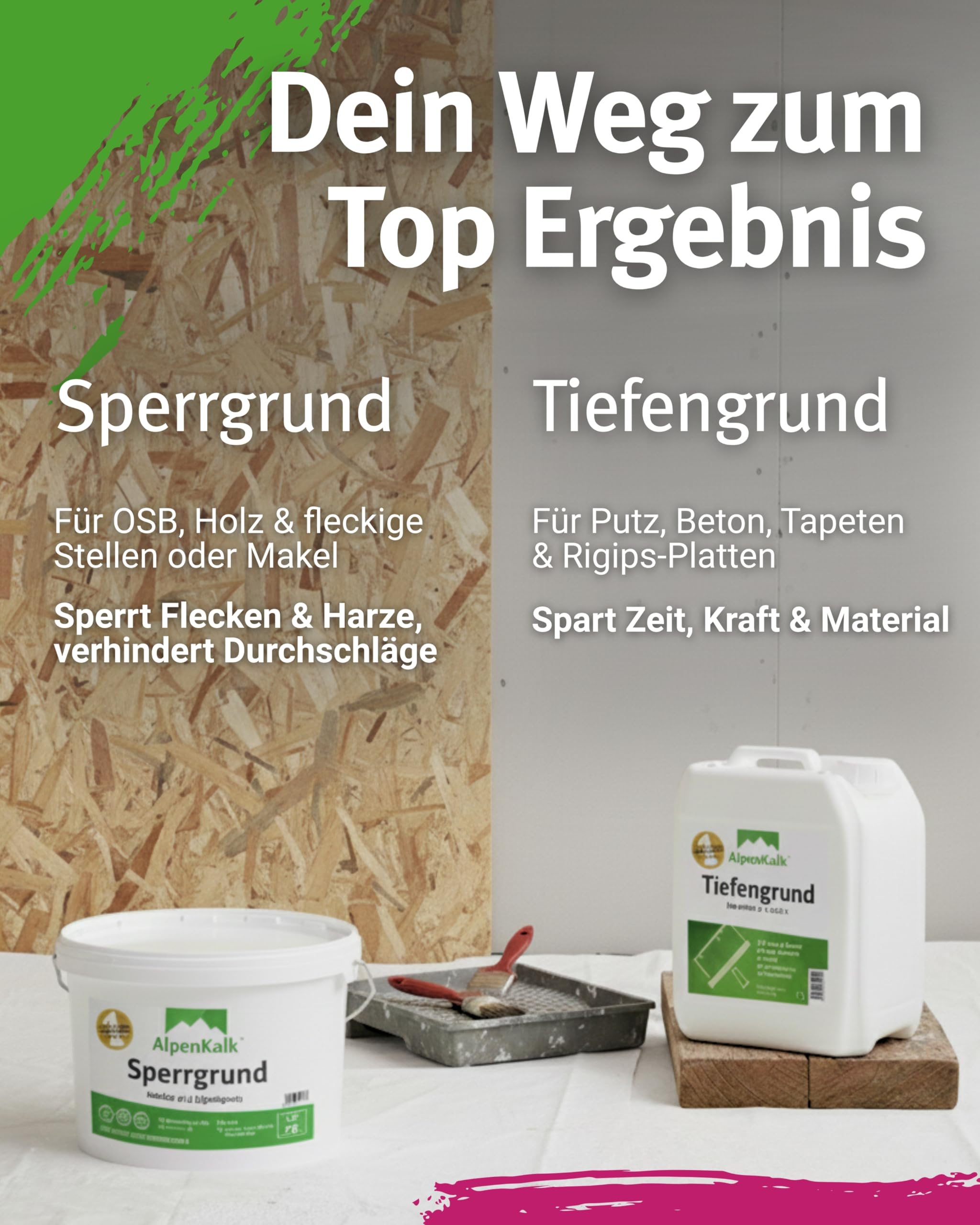 Feiner Rollputz für Innen I 24 kg für ca. 65 m² + Spezialrolle 18 cm I 0,5 mm Körnung I Verarbeitungsfertig & streifenfrei wie vom Profi I Atmungsaktiv, schimmelhemmend & lösungsmittelfrei