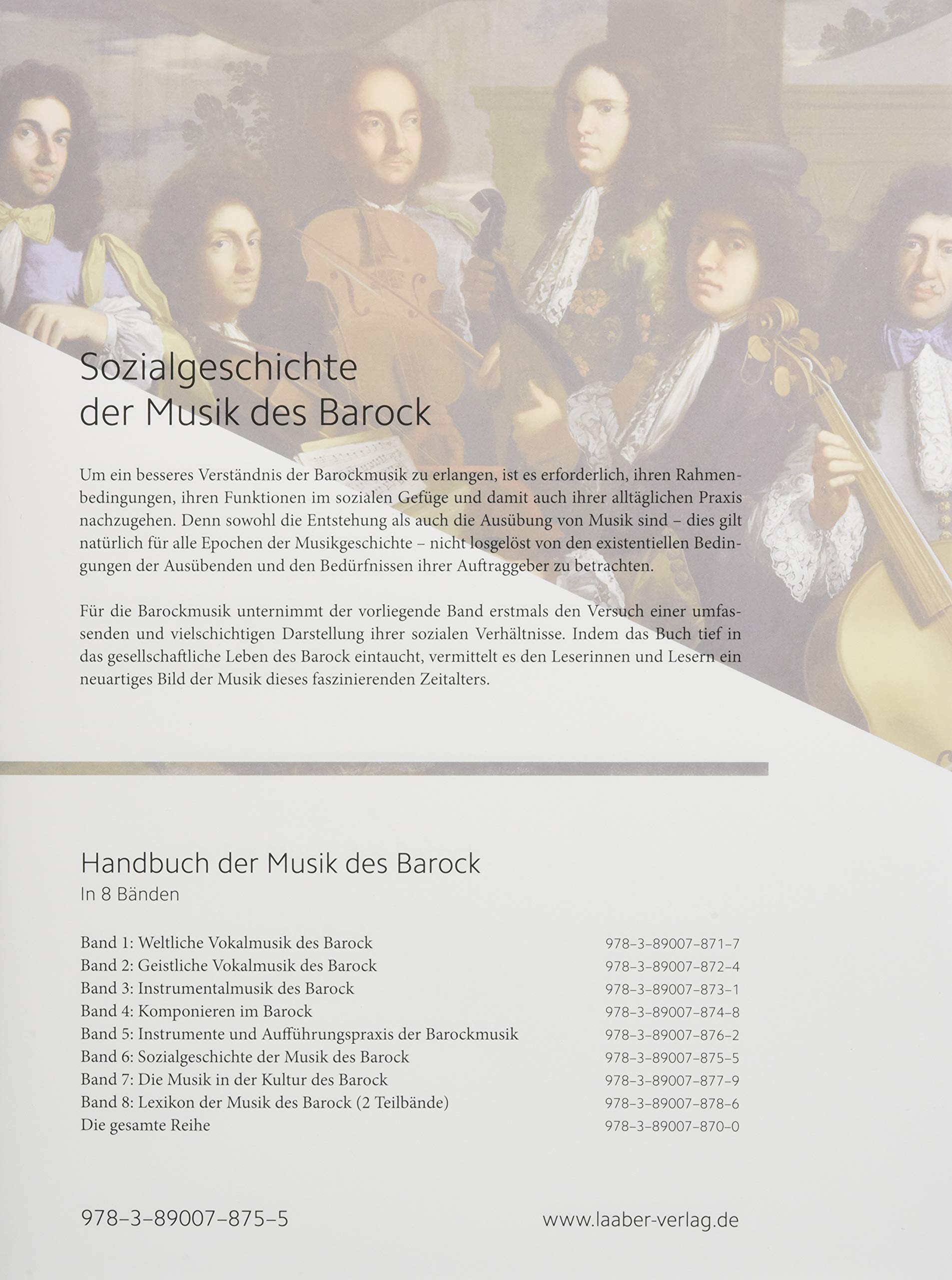 Sozialgeschichte der Musik des Barock (Handbuch der Musik des Barock: In 8 Bänden)