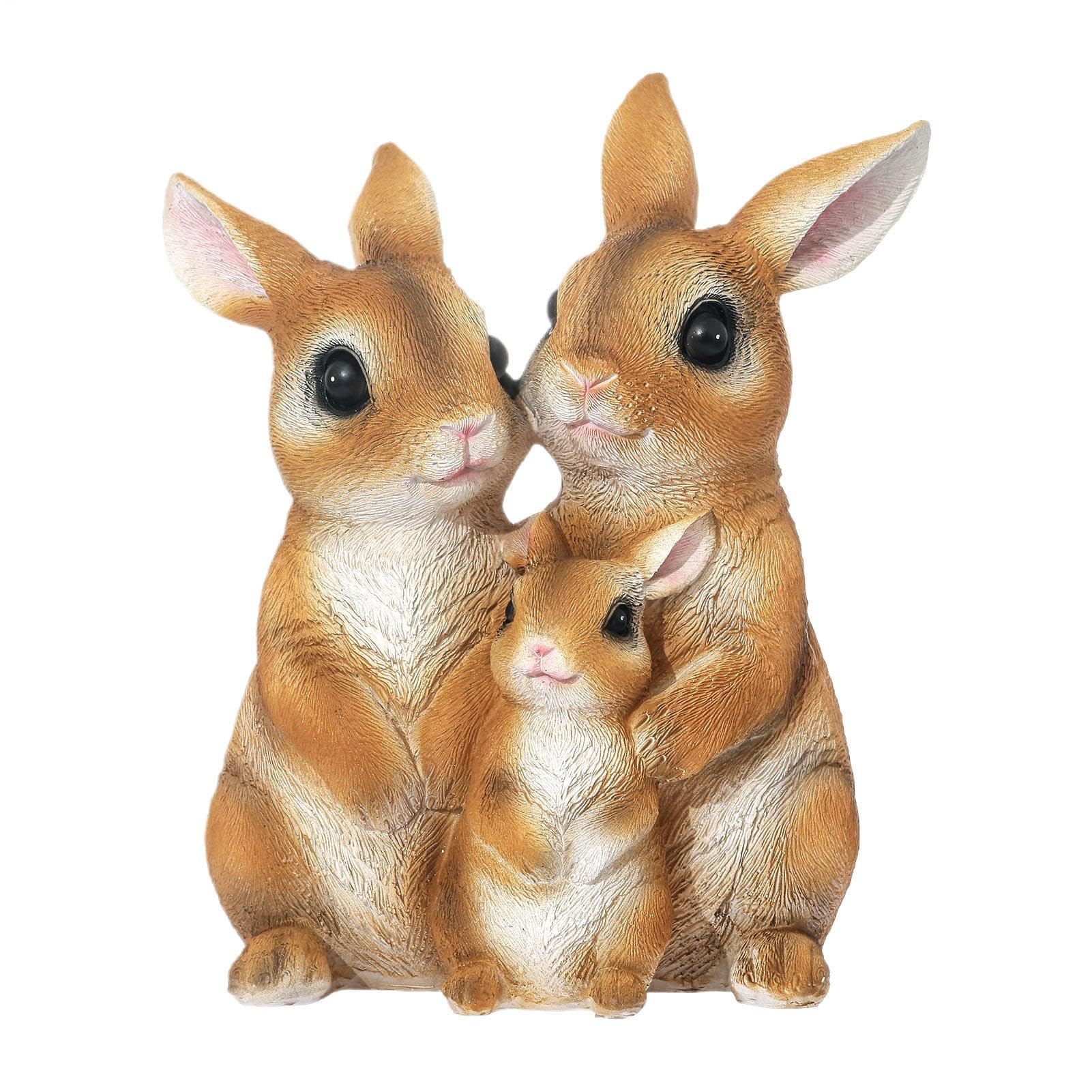Statue de jardin lapin en résine portable pour l'aménagement paysager