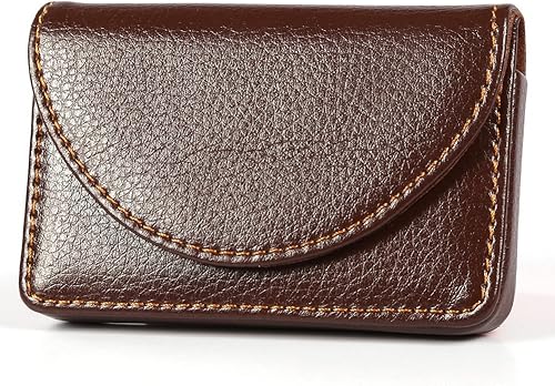 Miniatura 14 de KINGFOM Tarjetero de piel sintética para tarjetas de presentación, tarjetero universal con cierre magnético, color negro (25 tarjetas)