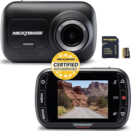 Nextbase Paquete de cámara de tablero 222XR 1080p y tarjeta de memoria micro SD de 32 GB, modo de estacionamiento, visión nocturna, grabación