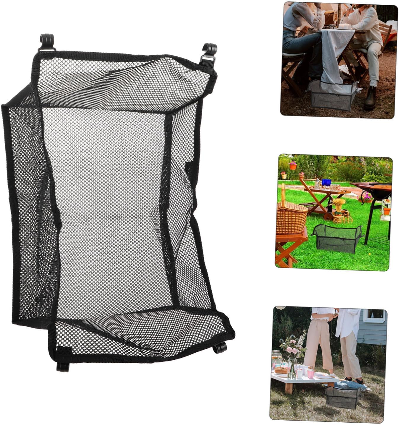 LIOOBO Portable Camping Table with Integrated Mesh Storage Bag for Outdoor Picnics Bbqs and Family Gatherings Lightweight Durable and Easy to Clean