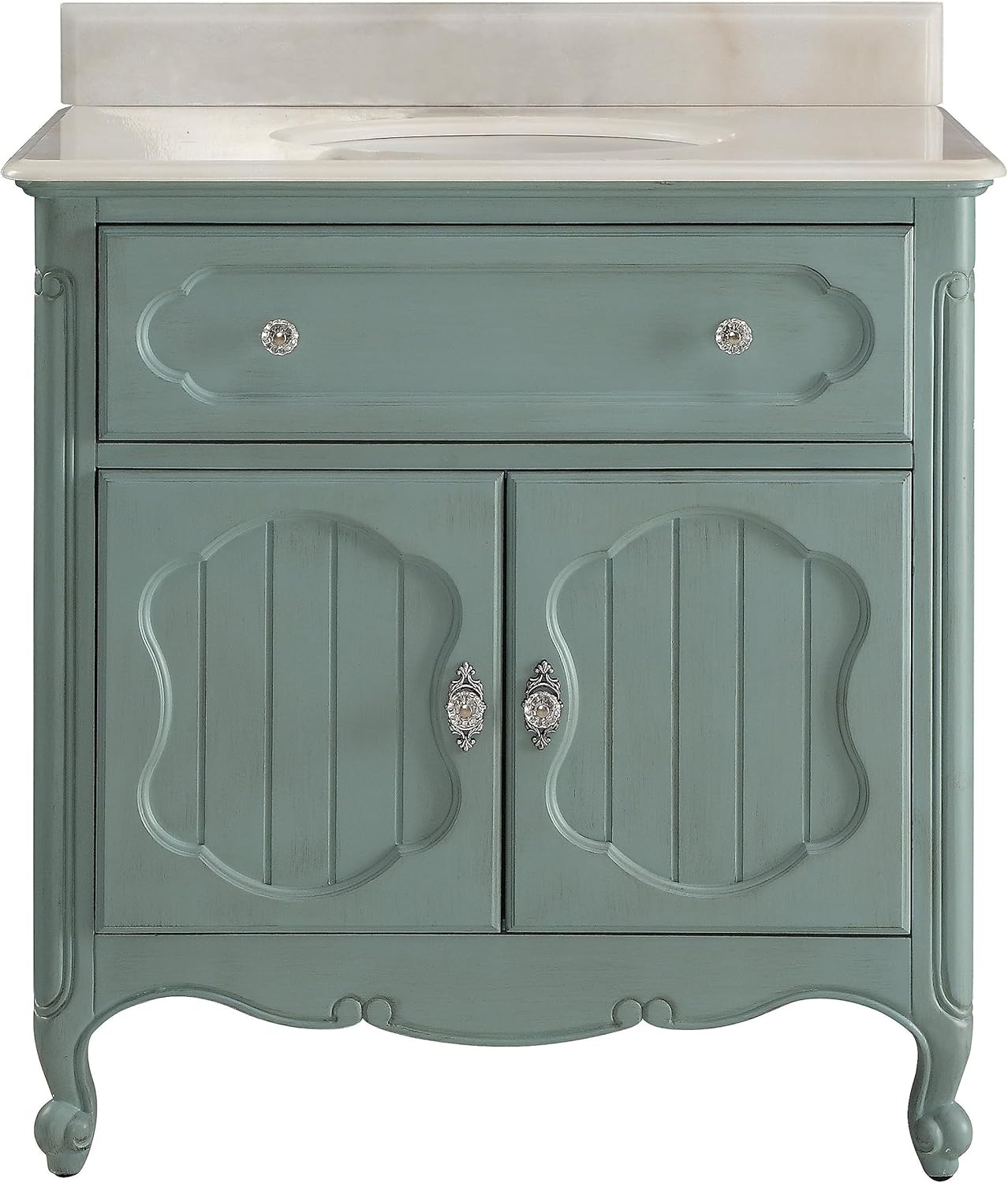 Benton Collection 34” Knoxville Bathroom Sink Vanity (Blue)