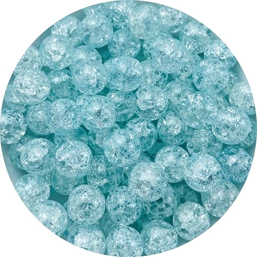 100 cuentas de vidrio agrietado, cuentas de cristal de 0.315in para hacer joyas, cuentas espaciadoras redondas, cuentas de vidrio a granel para