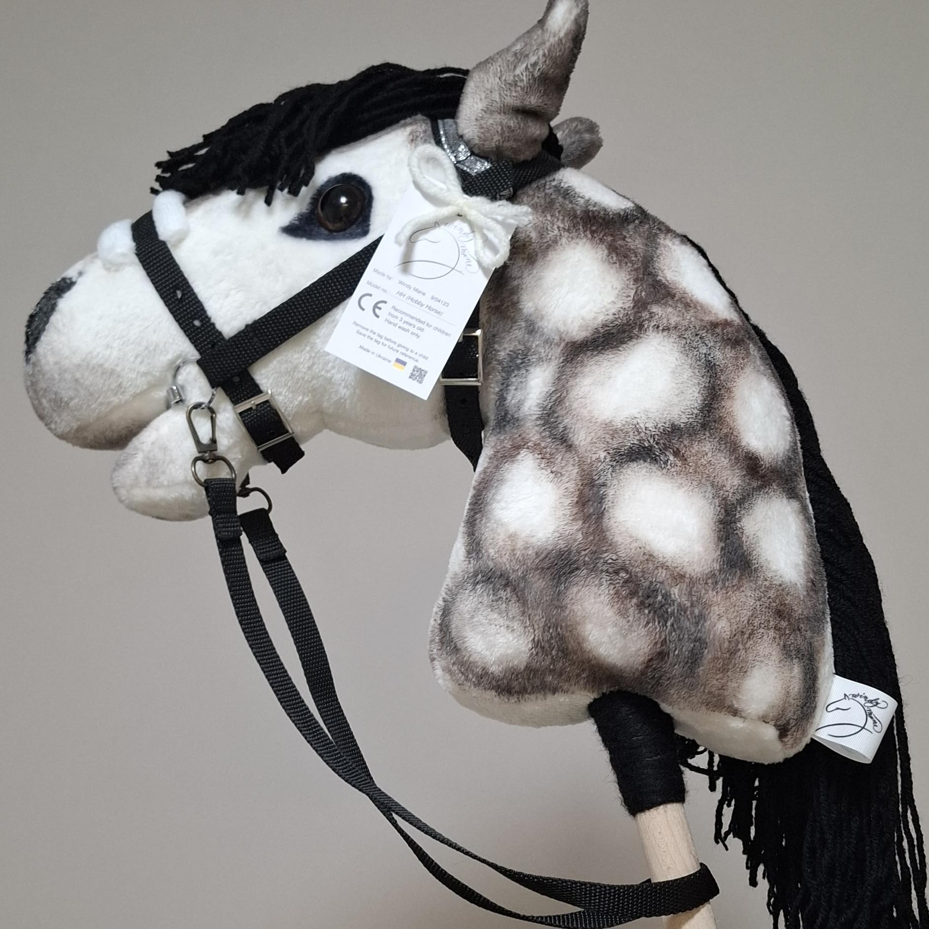 Hobby Horse Pferd Appaloosa Steckenpferd A3 mid Abnehmbare Trense