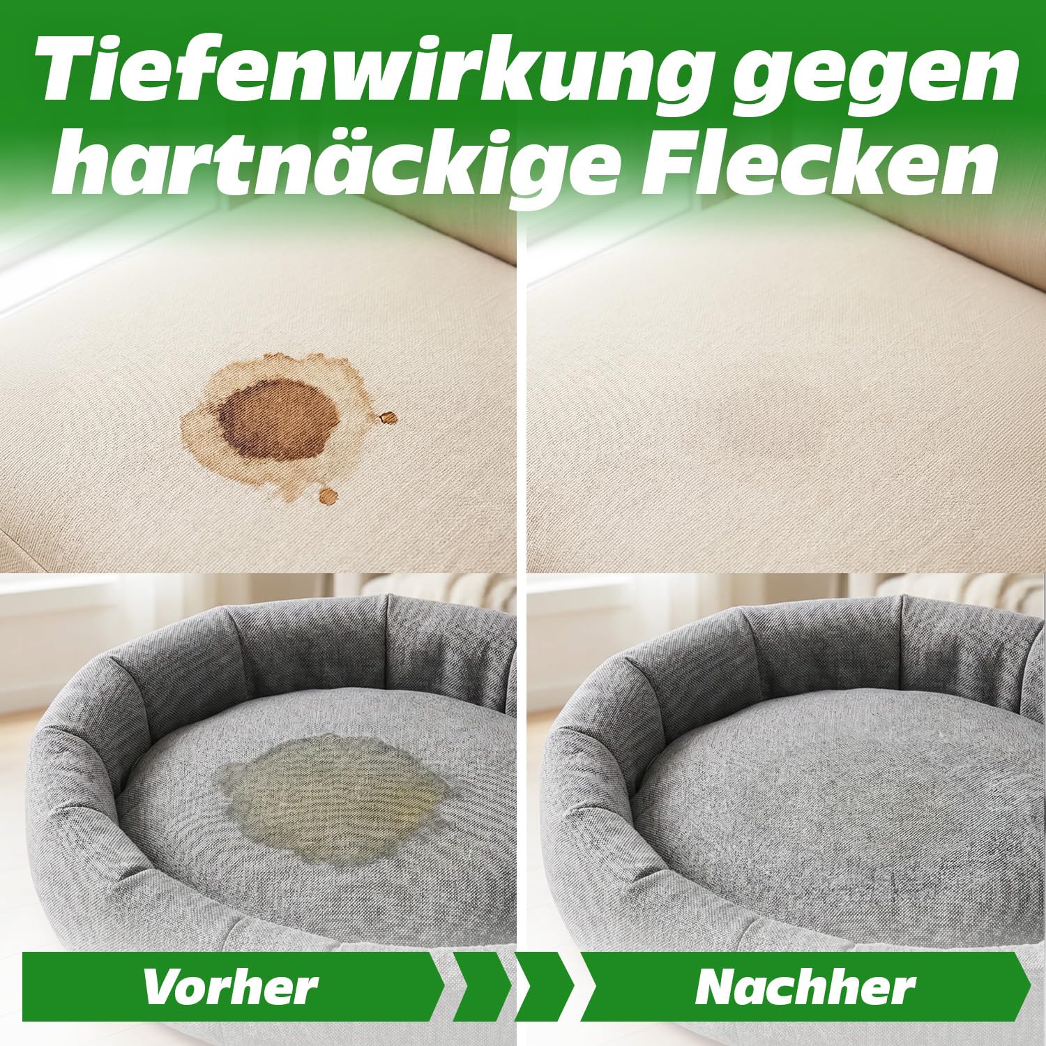 PRINOX Profi Polsterreiniger 550ml für Sofa, Auto, Sessel & Couch inkl. Bürste - Textilreiniger Konzentrat & Autositz Reiniger für alle Polstermöbel - Fleckenentferner Sofa aus Deutschland