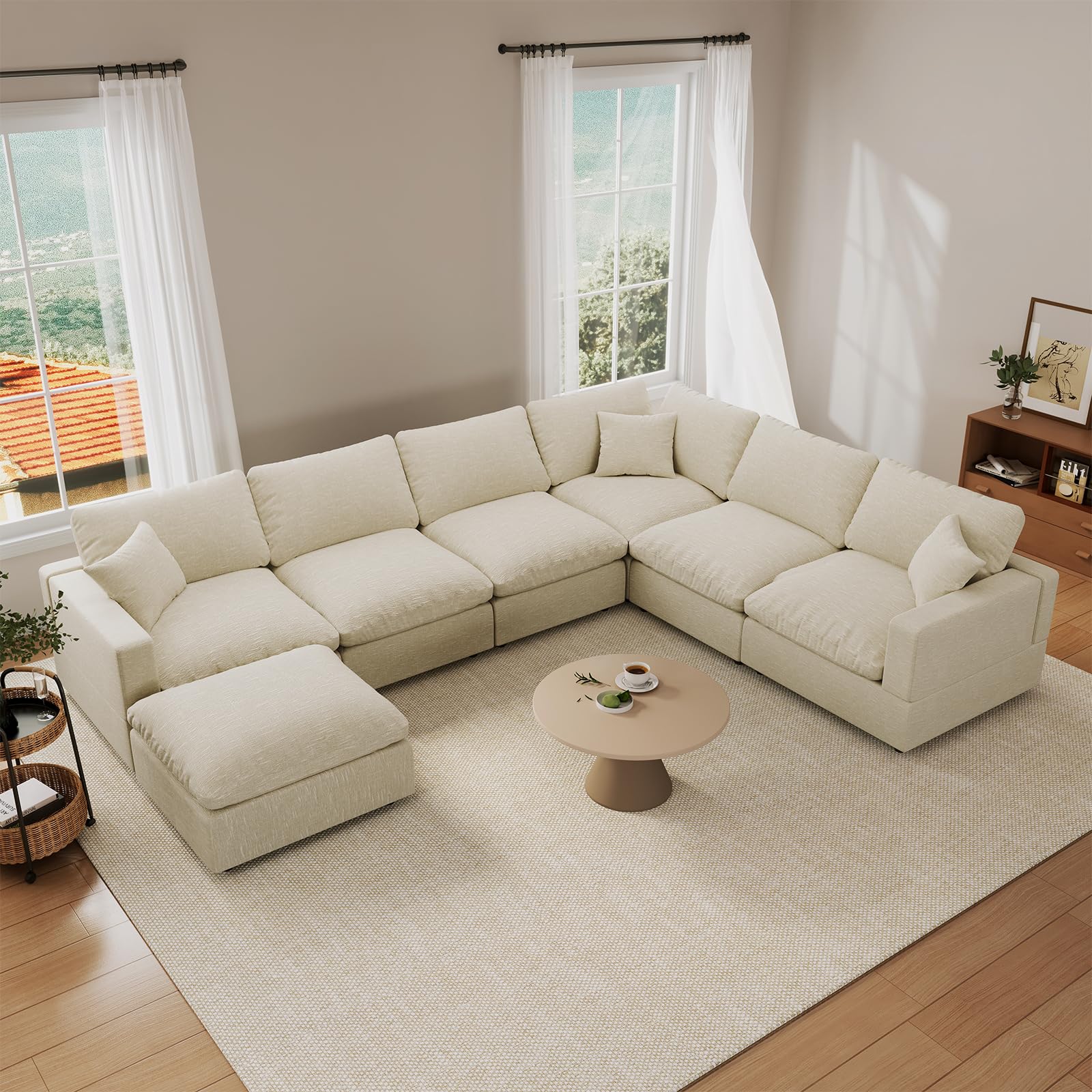 Cloud Couch Modular Sectional Sofa for Living Room Convertible Upholstered Comfy Couches Deep Seat Sofa Sleeper Sofa Bed
