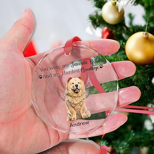 Miniatura 3 de Prezzy Chow Chow - Regalos conmemorativos para perros, adorno de cristal personalizado para decoración del árbol de Navidad, regalo de condolencias