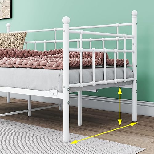 Miniatura 7 de HOMERECOMMEND - Marco metálico para sofá cama con base de plataforma en láminas de acero, base de repuesto para sofá cama infantil en sala y