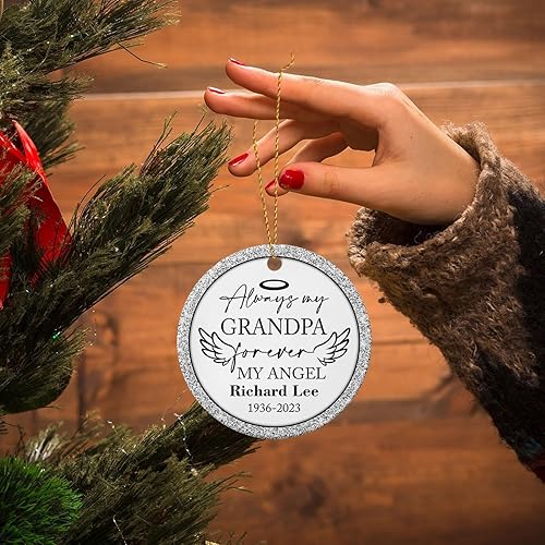 Vista 11 de Adorno de cerámica con cardenal personalizado en memoria amorosa, los seres queridos pueden dejar este mundo pero nunca dejan nuestros corazones