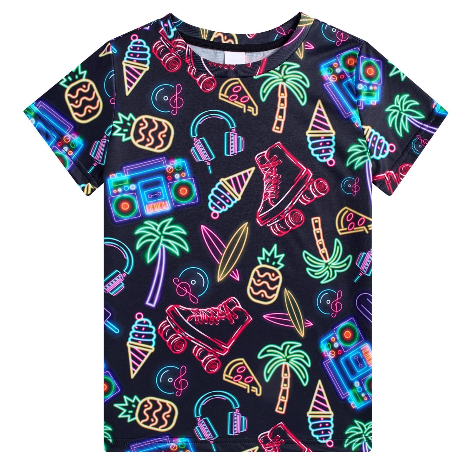 Idgreatim Boys T-Shirts Cool 3D Graphic Short Sleeve Tee Shirt 4-14 Years