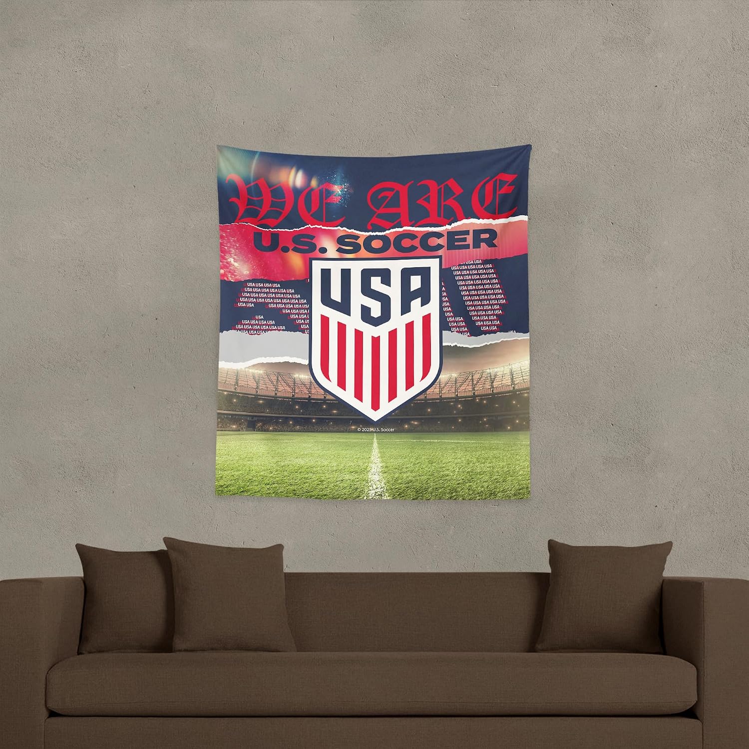 Northwest U.S. Soccer Printed Wall Hanging Tapestry, Woven Polyester Fabric, Decorative Fan Art