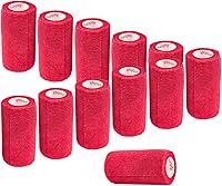 Vista 50 de Cinta adhesiva para veterinarios (negro) (paquete de 2) (4 pulgadas x 15 pies), autoadhesiva, adherente, cohesiva, flexible, autoadhesiva, rollo