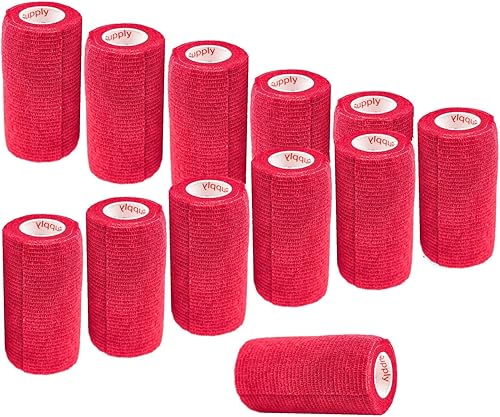 Miniatura 209 de Cinta adhesiva para veterinarios (negro) (paquete de 2) (4 pulgadas x 15 pies), autoadhesiva, adherente, cohesiva, flexible, autoadhesiva, rollo