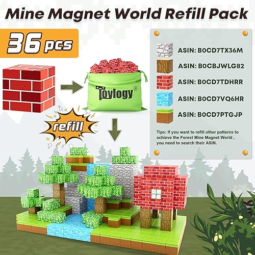 Miniatura 3 de Bloques magnéticos Build Mine Magnet World Brick Edition, juguetes magnéticos para niños y niñas de 3 a 4 años, 4 a 5 y 6 a 8 años, juguetes