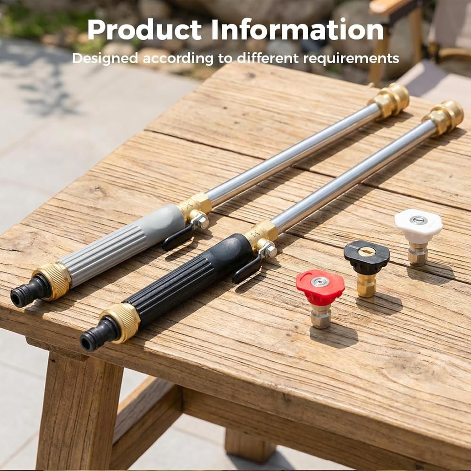 Power Washer Wand - Adjustable Cleaning Tool,Power Washer Tool with Quick Connector and 3 Nozzles,for Lawn, Washing Car, Glass, Patio, Outdoor Cleaning, Driveway
