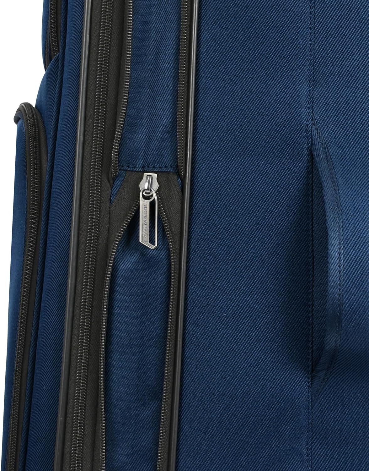 U.S. Traveler Aviron Bay Expandable Softside Luggage with Spinner Wheels, Navy, Large 31-Inch
